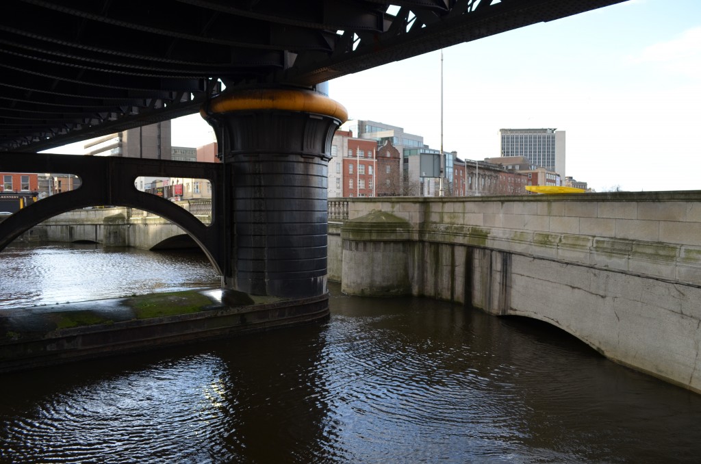 Water under a bridge in Dublin.