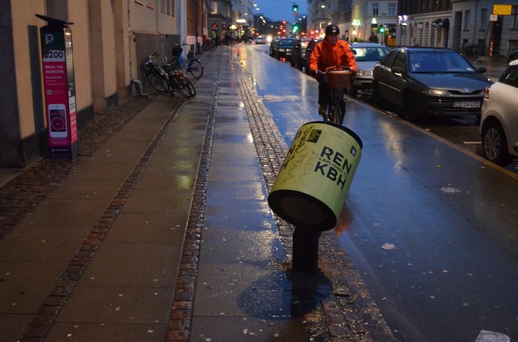 Bike Lane Trash Can, Copenhagen