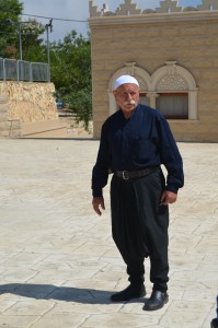 Druze man at the Shrine of Nebi Sabalan, Hurfeish, Israel