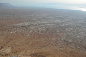 View of the Dead Sea from Masada; Negev Desert, Israel