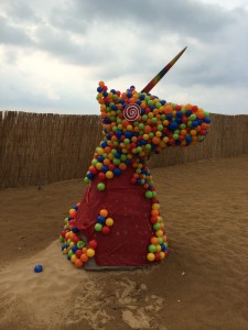 Unicorn statue at Diynamic Fest; Suma Beach, Turkey