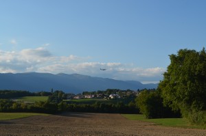 View of the Jura Mountains; Geneva, Switzerland