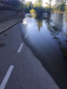 Flooding over the Greenbelt; Garden City, ID