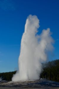 Old Faithful Erupting; Yellowstone National Park